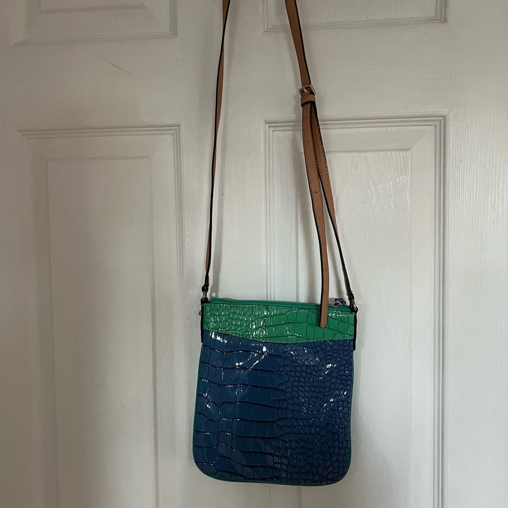 RARE Guess Vintage Los Angeles Crossbody Handbag Bag 1981 Croc - Picture 3 of 13